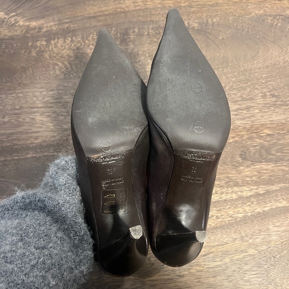 SAINT LAURENT 2000s Y2K POINTED TOE PUMPS CHOC BROWN LEATHER SIZE IT 40.5 - Picture 6 of 10